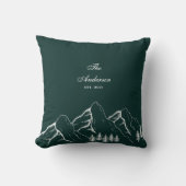 Coussin Famille de pins de montagne vert émeraude (Recto)