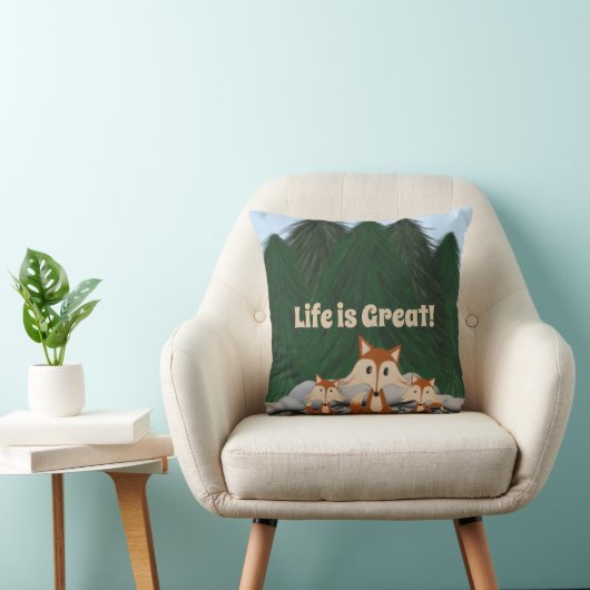 Coussin Famille de renards adorable (Chaise)