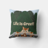 Coussin Famille de renards adorable (Verso)