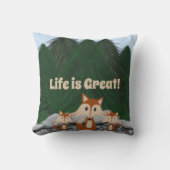 Coussin Famille de renards adorable (Recto)