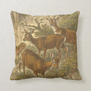 Coussin Famille de Roe - Cerfs dans une forêt