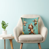 Coussin famille de singes coquins (Chaise)