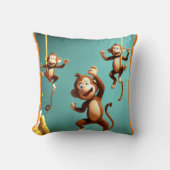 Coussin famille de singes coquins (Recto)