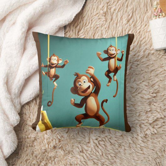 Coussin famille de singes coquins (Couverture)