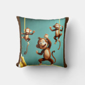Coussin famille de singes coquins (Recto)