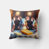 Coussin Famille de souris à la table à manger, mignonne co (Verso)
