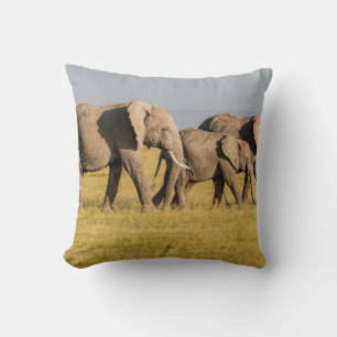 Coussin Famille d'éléphants en marche