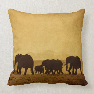 Coussin Famille des éléphants