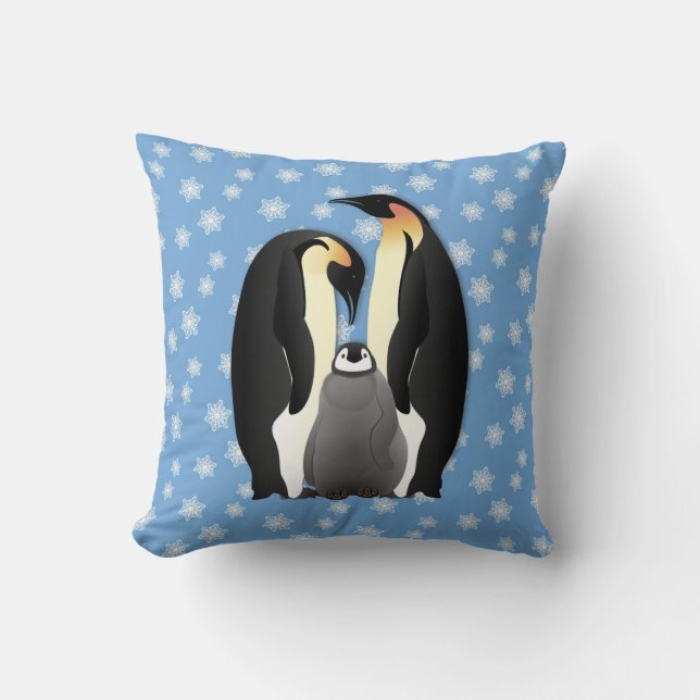 Coussin famille des pingouins (Recto)