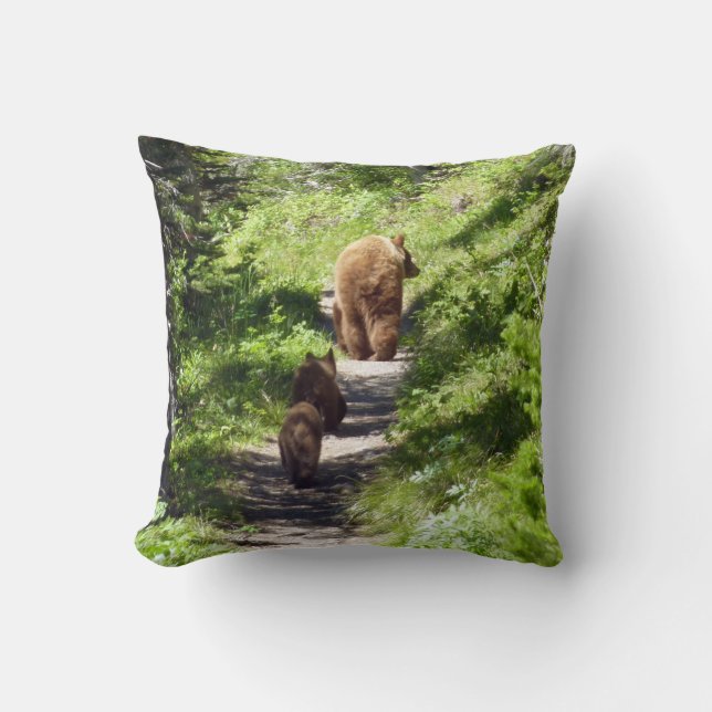Coussin Famille d'ours brun (Recto)