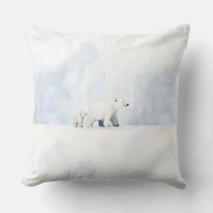 Coussin Famille d'ours polaire arctique