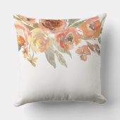 Coussin Famille florale à l'aquarelle NOM Jeunes mariés Ar (Verso)