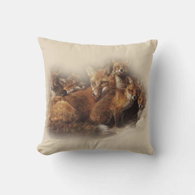 Coussin Famille Fox (Recto)