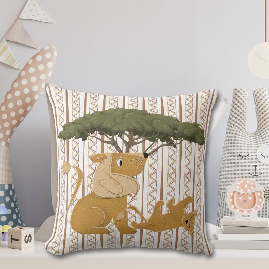Coussin Famille Lion Safari
