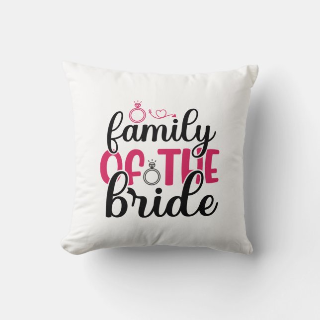 Coussin Famille mariage De La Mariée (Recto)