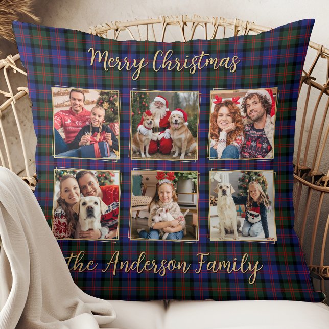 Coussin Famille Noël Plaid Photo personnalisée Collage (Créateur téléchargé)