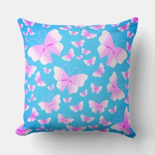Coussin Famille papillon en couleur rose