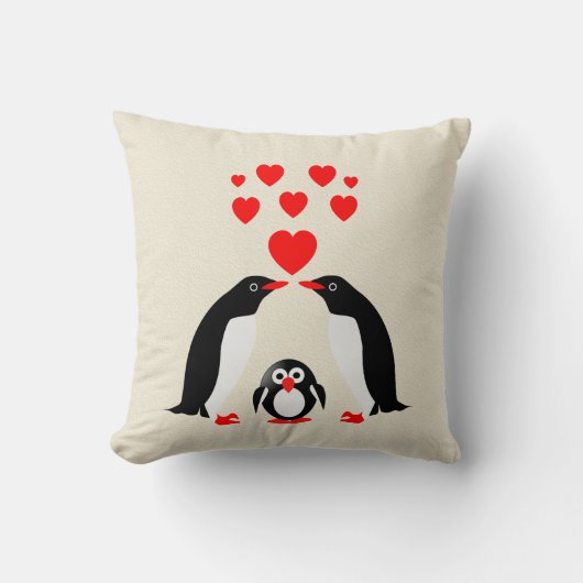 Coussin Famille Penguins (Recto)