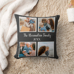 Coussin Famille personnalisée 4 photo collage modèle