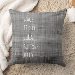 Coussin Famille PET Noms Amoureux des animaux Timeless Kee