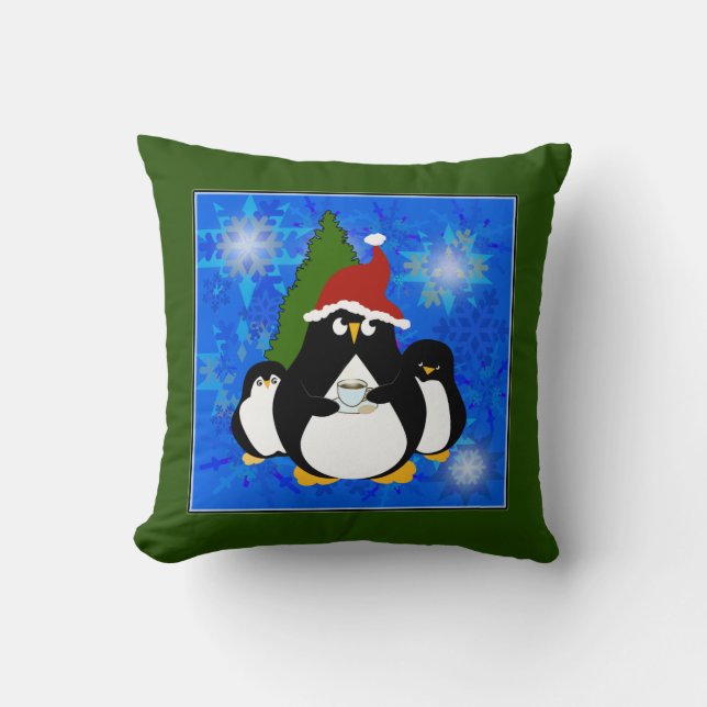Coussin Famille Pingouin mignonne (Recto)