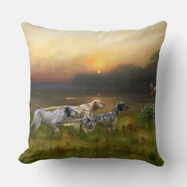 Coussin Famille Setters (Recto)