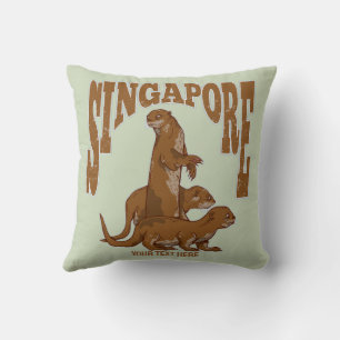 Coussin Famille Singapore Cute Sea Otter
