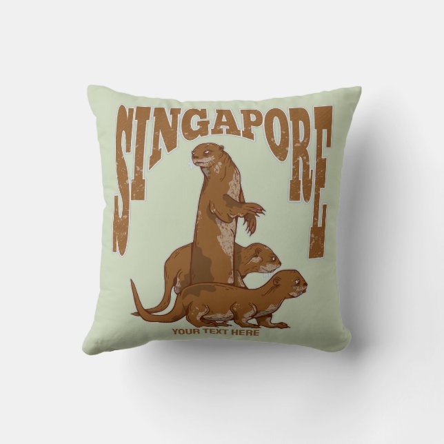 Coussin Famille Singapore Cute Sea Otter (Verso)