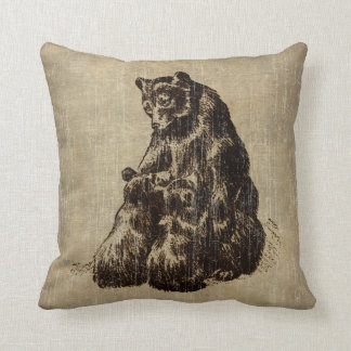 Coussin Famille vintage d'ours