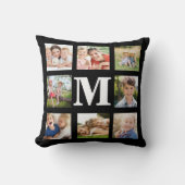 Coussin Family 8 Photo Collage Keepsake Black White (Recto)