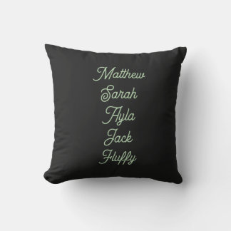 Coussin Family names personalized indoor/outdoor pillow