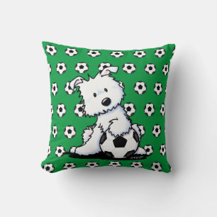 Coussin Fan de soccer Westie KiniArt