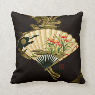 Coussin Fan orientale sertie par replis avec la conception