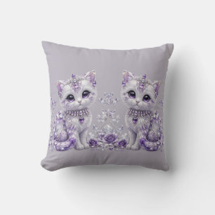 Coussin Fantaisie de chaton royal violet