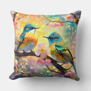 Coussin Fantaisie de floraison de cerisier Lever de soleil