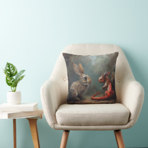 Coussin Fantaisie du dragon et du lapin