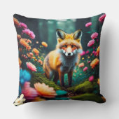 Coussin "Fantaisie florale avec renard" (Verso)
