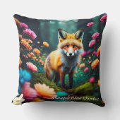Coussin "Fantaisie florale avec renard" (Recto)