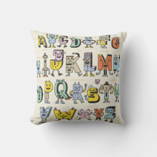 Coussin Fantastique Alphabet Drôle. Wacky Doodle Letters D