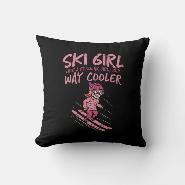 Coussin Fantastique Ski Girl Comme Fille Régulière Mais Wa (Recto)