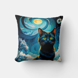 Coussin Fantasy Cat Throw Pillow