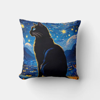 Coussin Fantasy Cat Throw Pillow #2