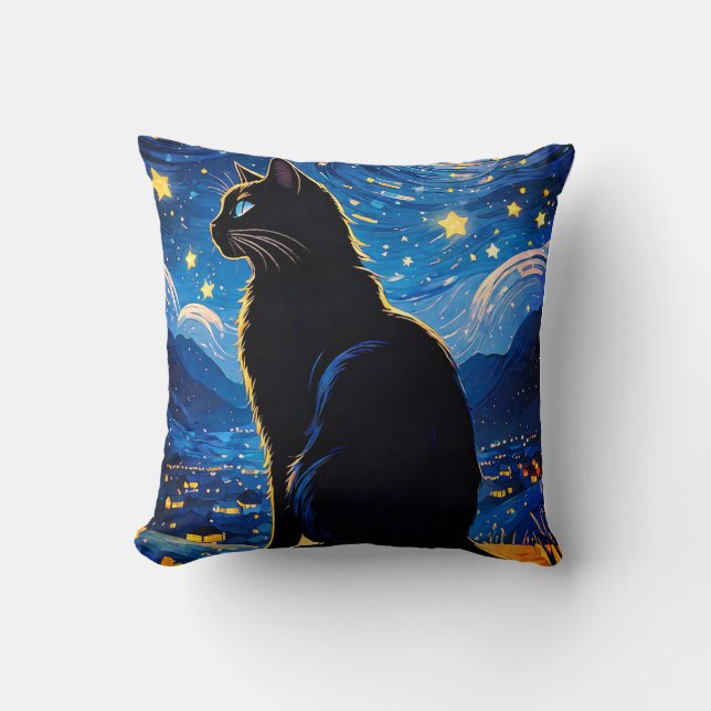 Coussin Fantasy Cat Throw Pillow #2 (Recto)