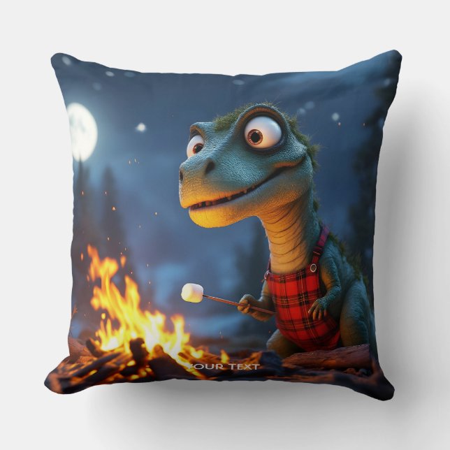 Coussin Fantasy Cute Dino Campfire Moon (Recto)
