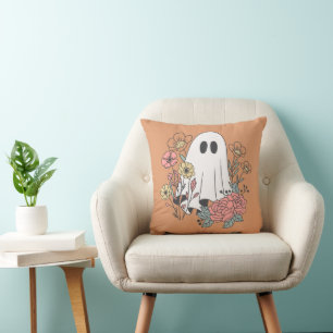 Coussin Fantôme de Halloween audacieux et mignon d'automne