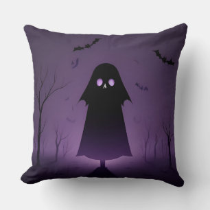 Coussin Fantôme d'Halloween avec chauves-souris