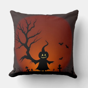 Coussin Fantôme d'Halloween avec Chauves-souris et Pleine
