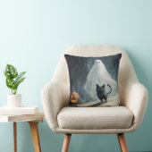 Coussin Fantôme d'Halloween et chat noir (Chaise)