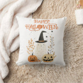 Coussin Fantôme mignon avec Jack—o-lanterne Citrouille Hal (Couverture)