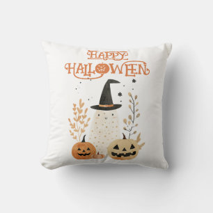 Coussin Fantôme mignon avec Jack—o-lanterne Citrouille Hal